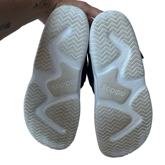Adidas Sandals Swim Slide 90s Regular Fit Black Grey White Comfort Size 10 - Picture 6 of 10